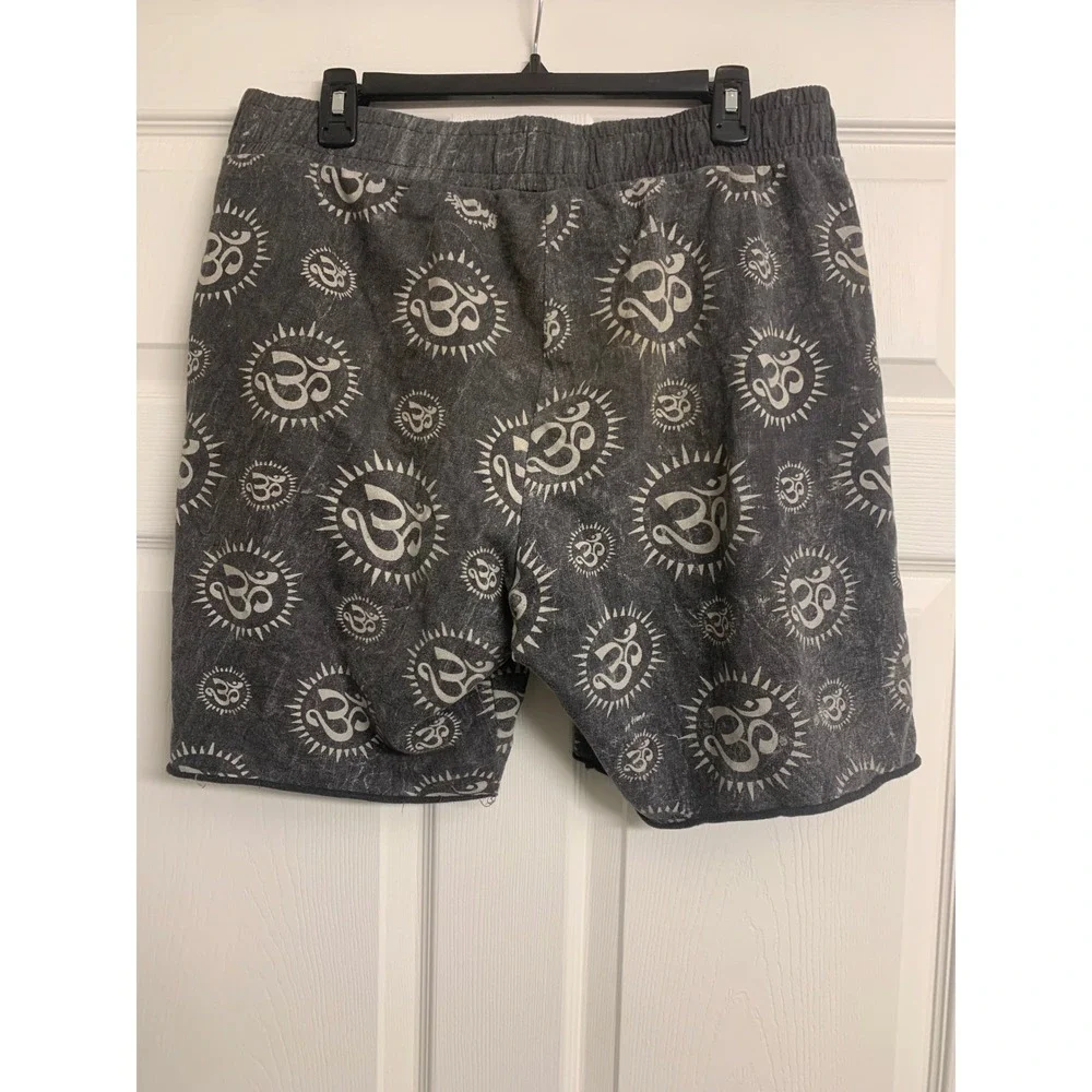 No Time Om Yoga Loungewear Sweat Shorts Washed Black Cotton‎ Large 34-36
